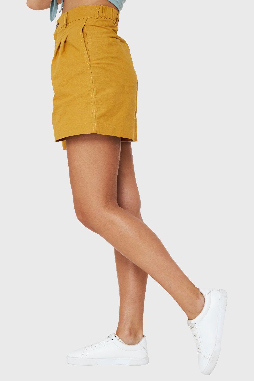 Short Tiro Alto Mostaza Nicopoly-2