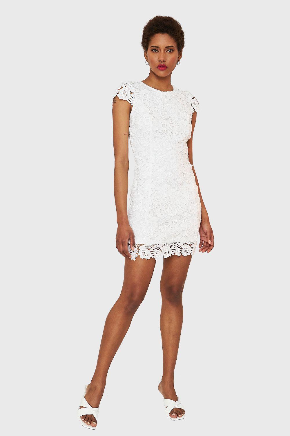 Vestido Calado Floral Blanco Nicopoly-1