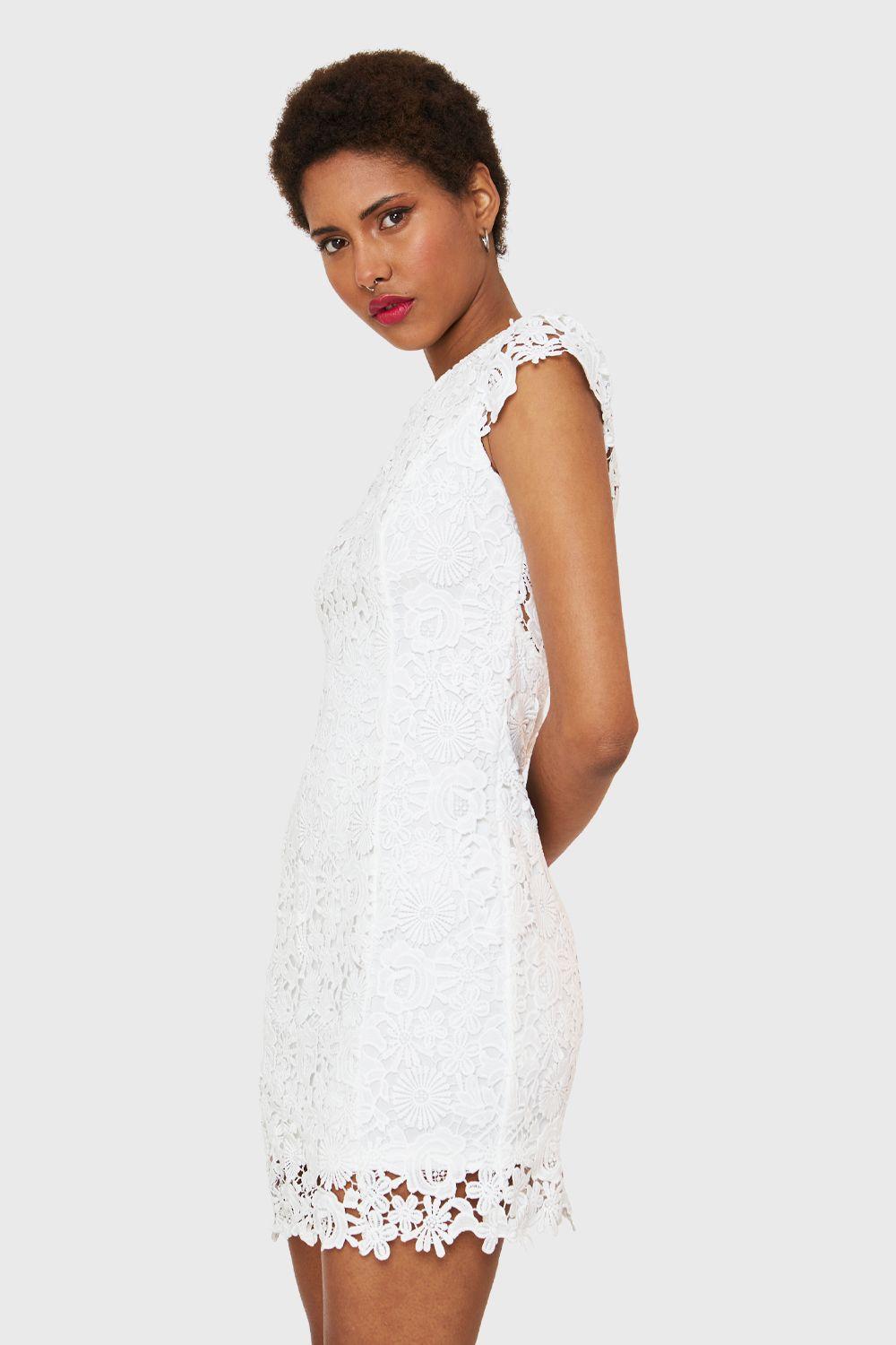 Vestido Calado Floral Blanco Nicopoly-2
