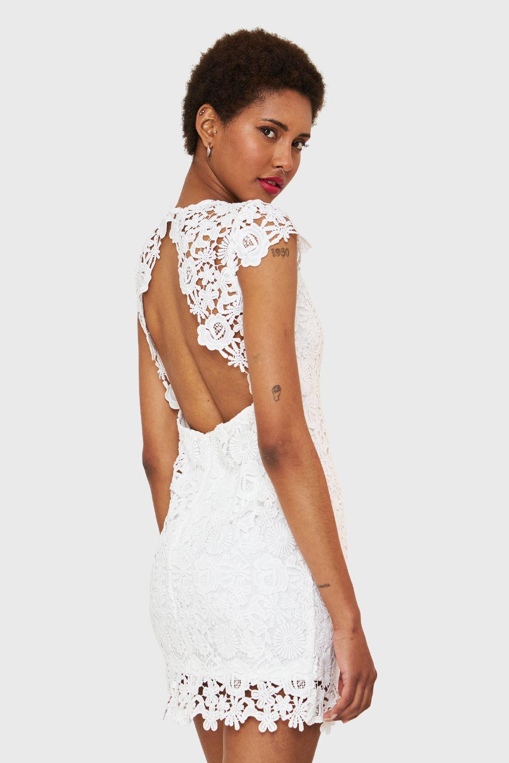 Vestido Calado Floral Blanco Nicopoly-3