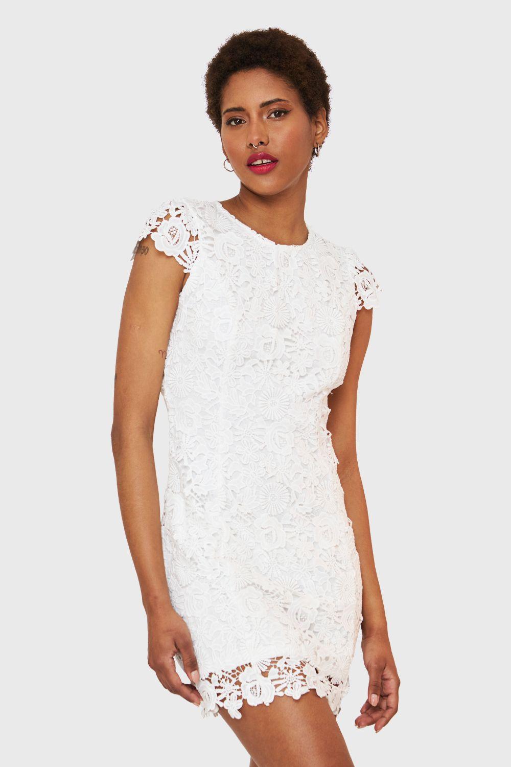Vestido Calado Floral Blanco Nicopoly-4