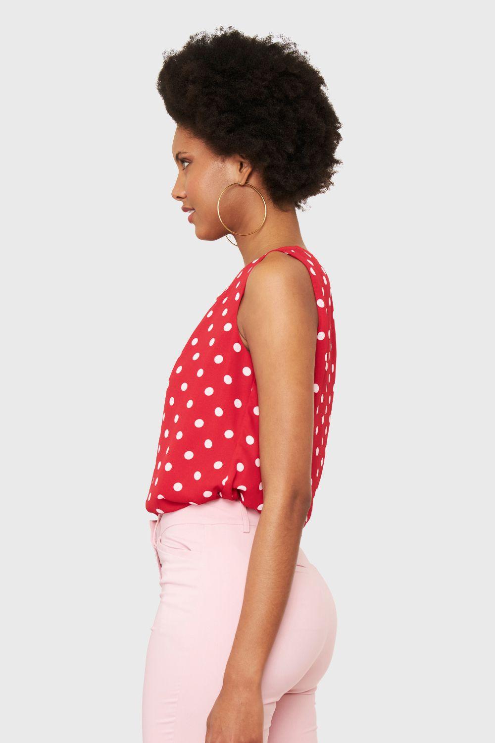 Blusa Básica Lunares Rojo Nicopoly-2