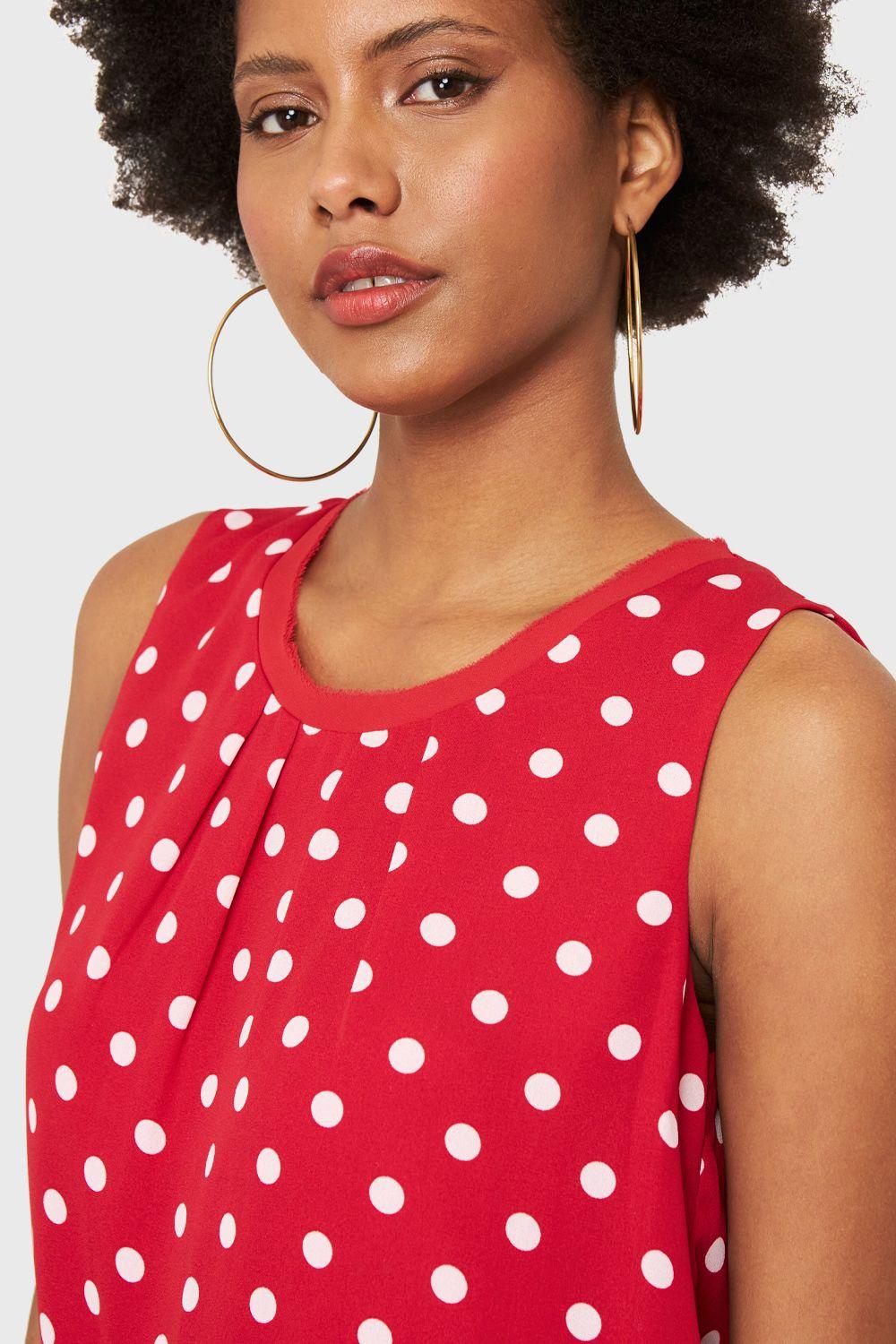 Blusa Básica Lunares Rojo Nicopoly-5