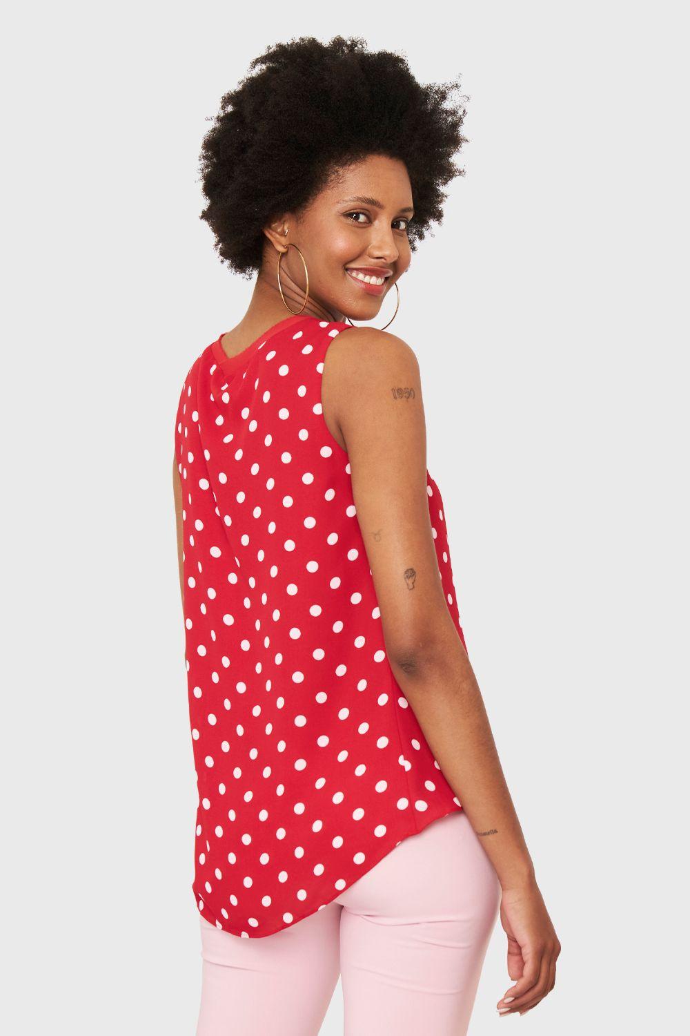 Blusa Básica Lunares Rojo Nicopoly-3
