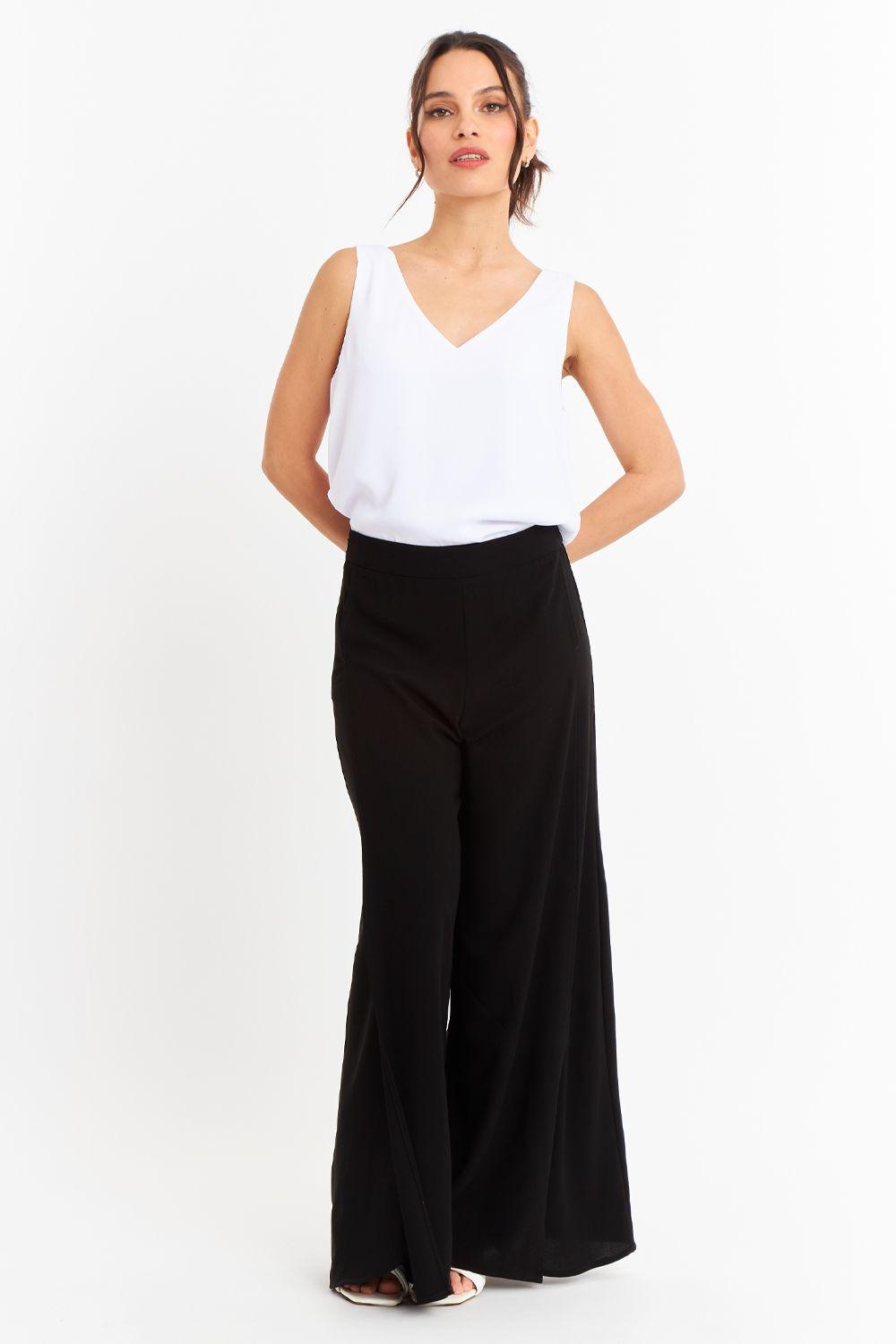 Blusa Básica Escote en V Blanco Nicopoly-1