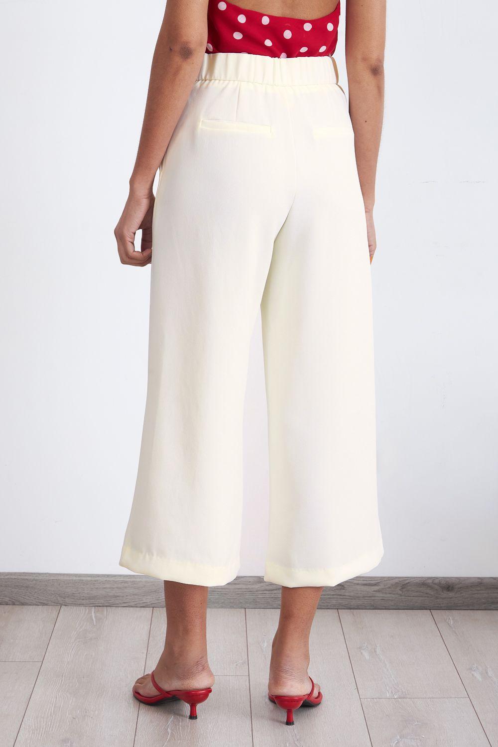 Pantalón Wide Leg Crop Blanco Nicopoly-3