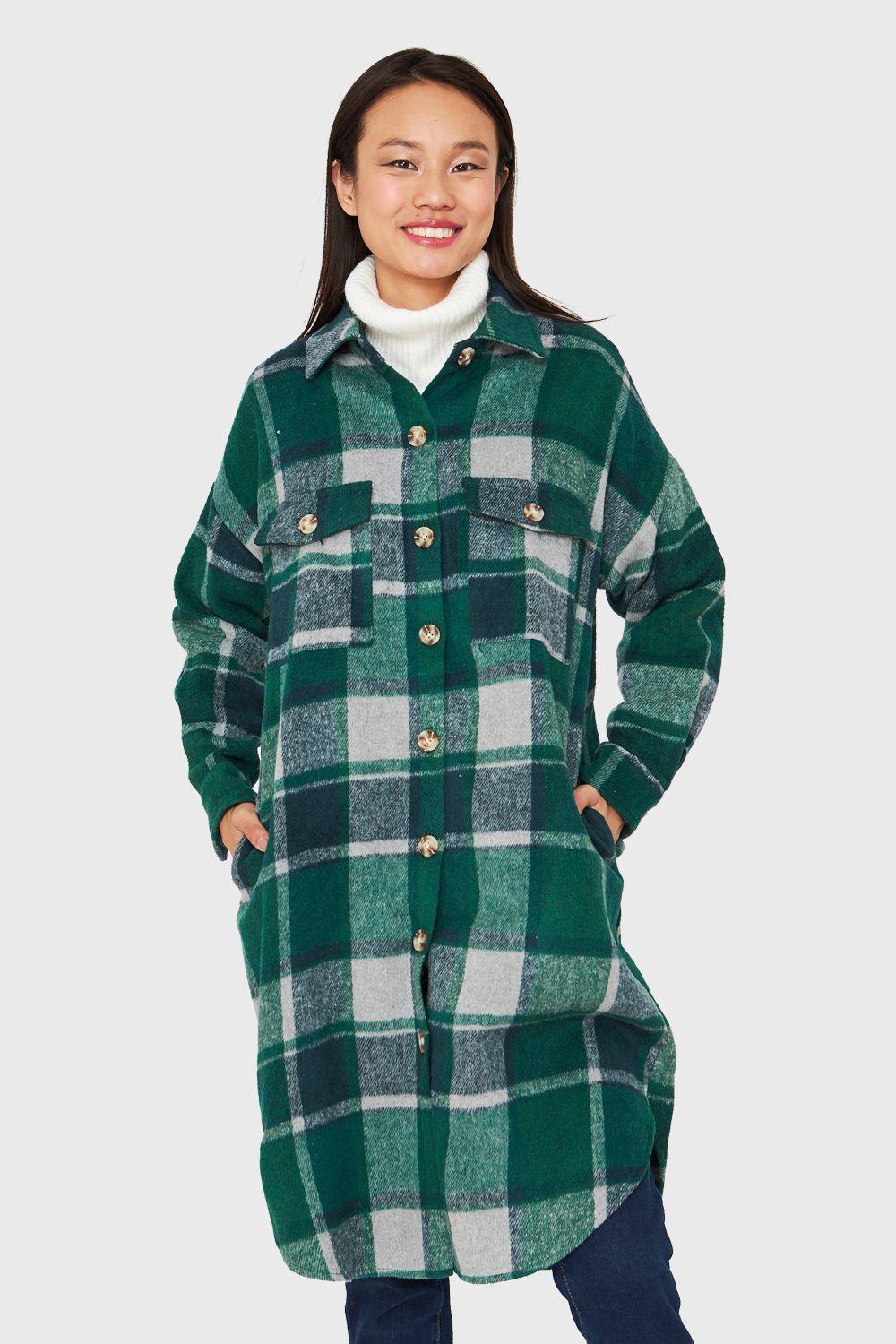 Sobrecamisa Larga Escocés Verde Nicopoly-4