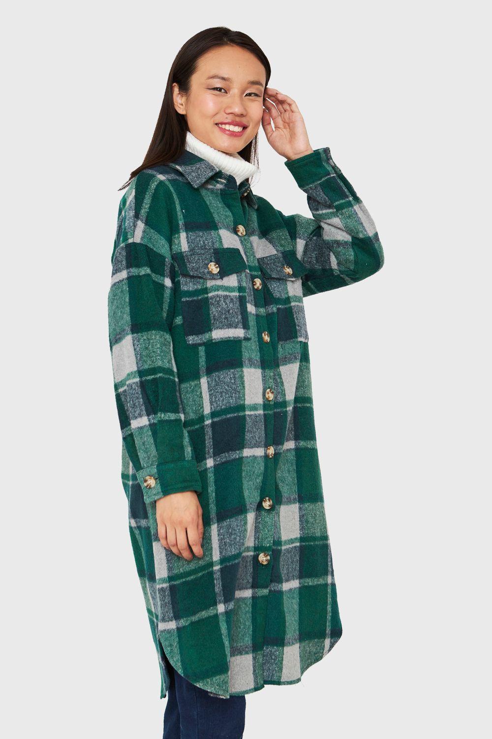 Sobrecamisa Larga Escocés Verde Nicopoly-2