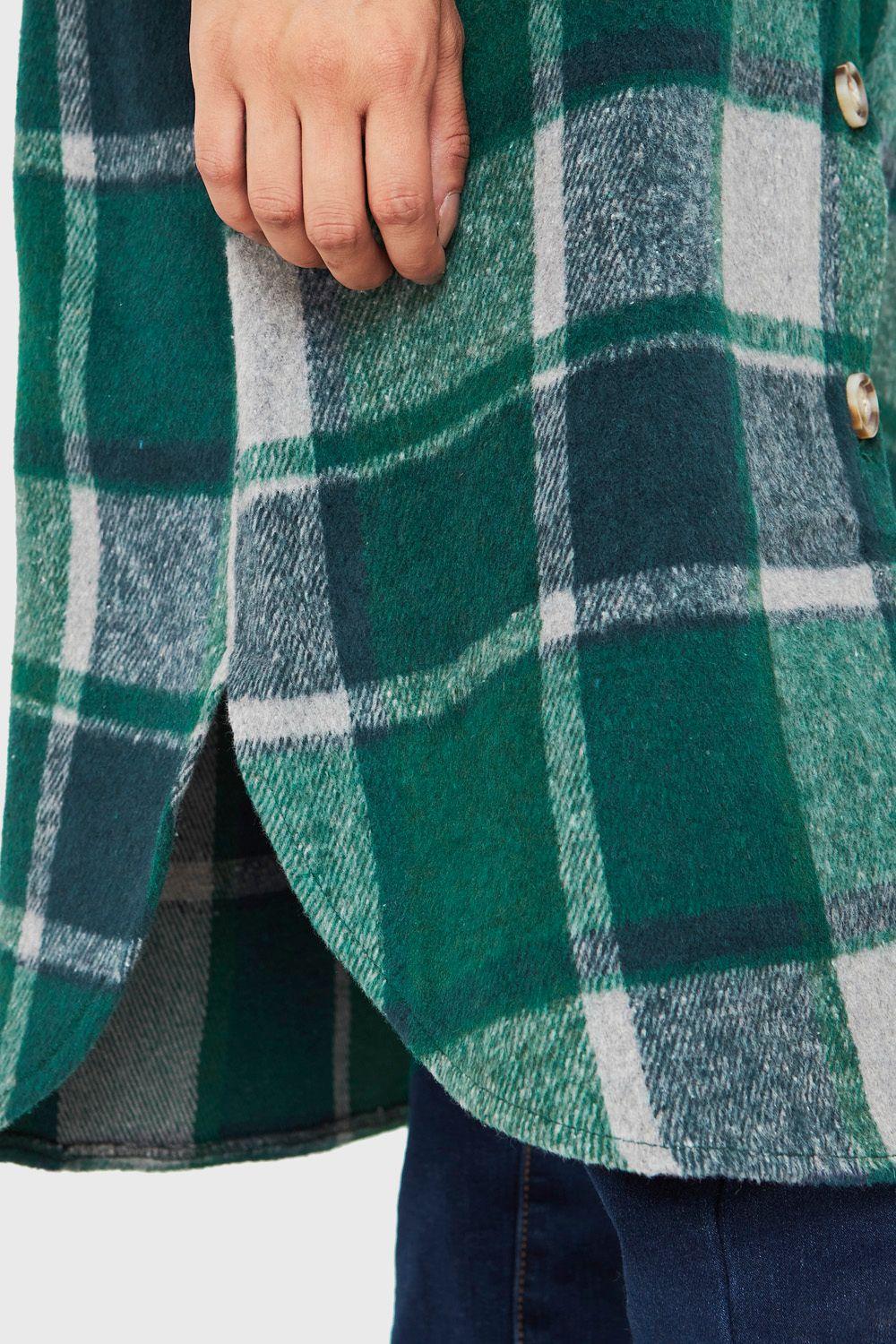 Sobrecamisa Larga Escocés Verde Nicopoly-5