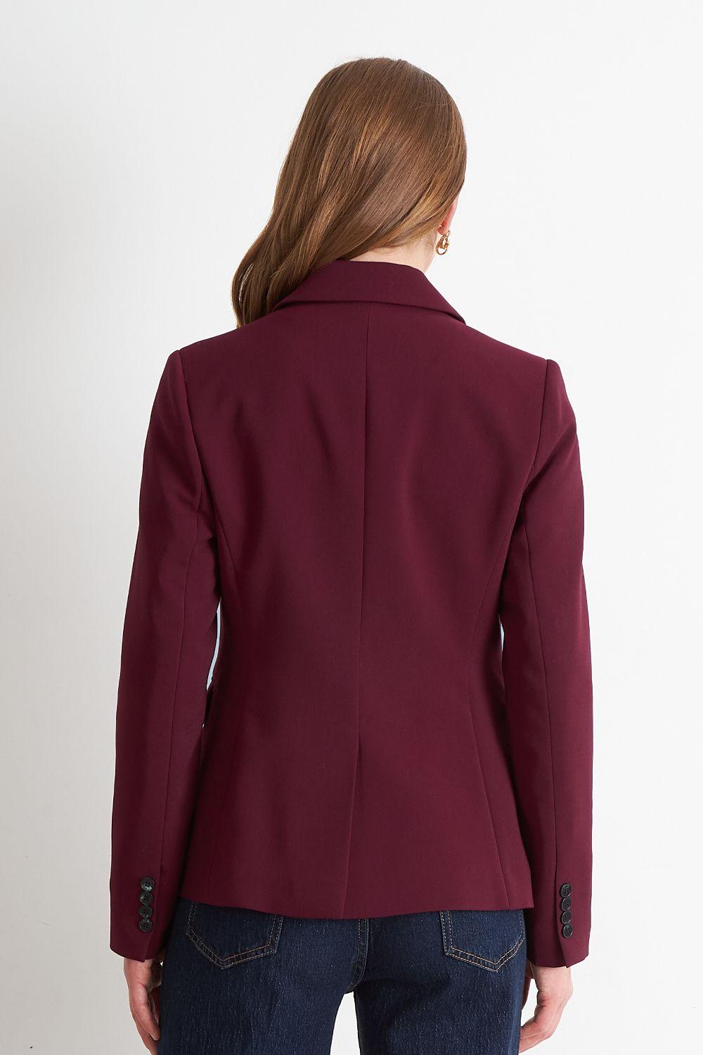 Blazer Sastrero Dos Botones Burdeo Nicopoly-3