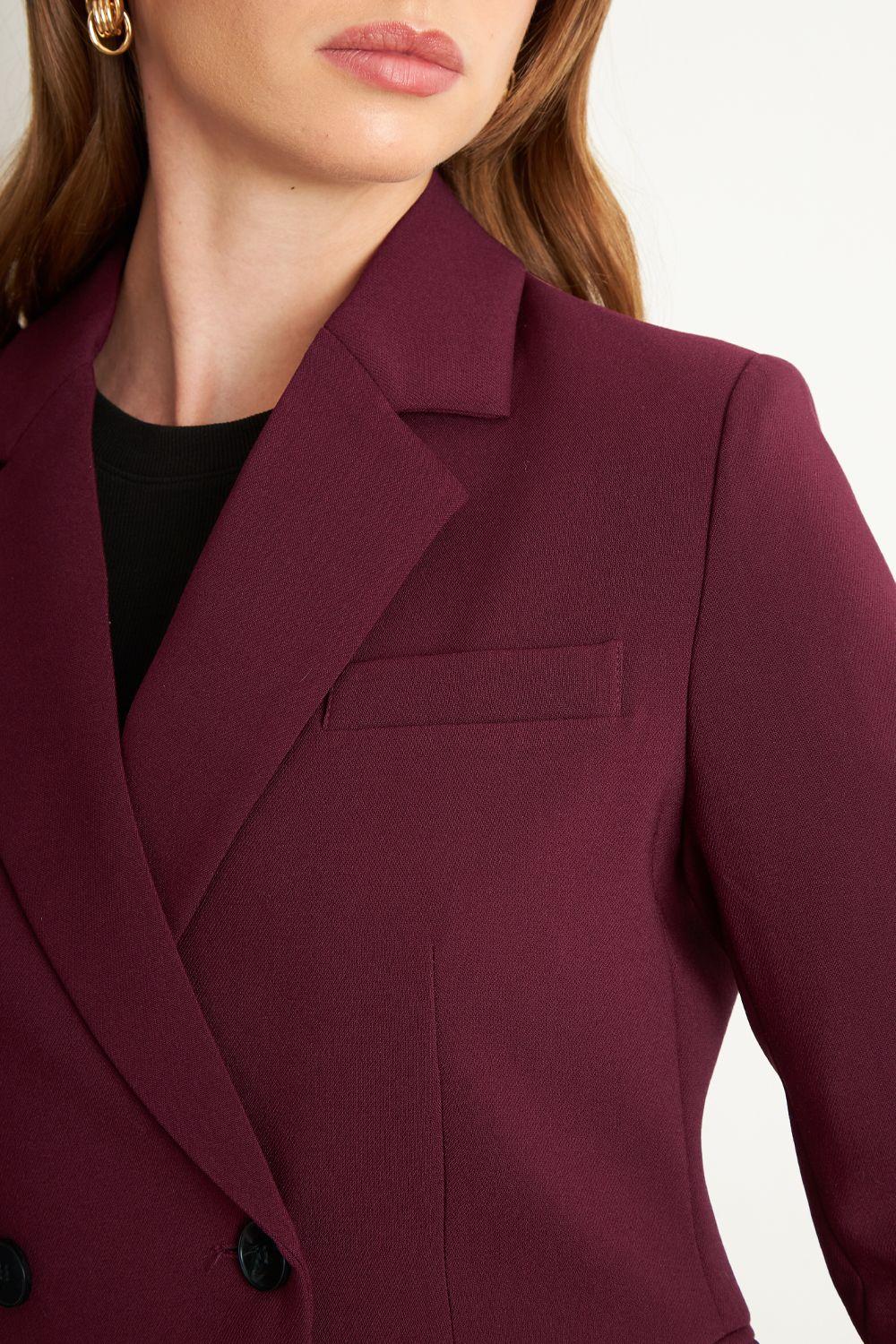 Blazer Sastrero Dos Botones Burdeo Nicopoly-5