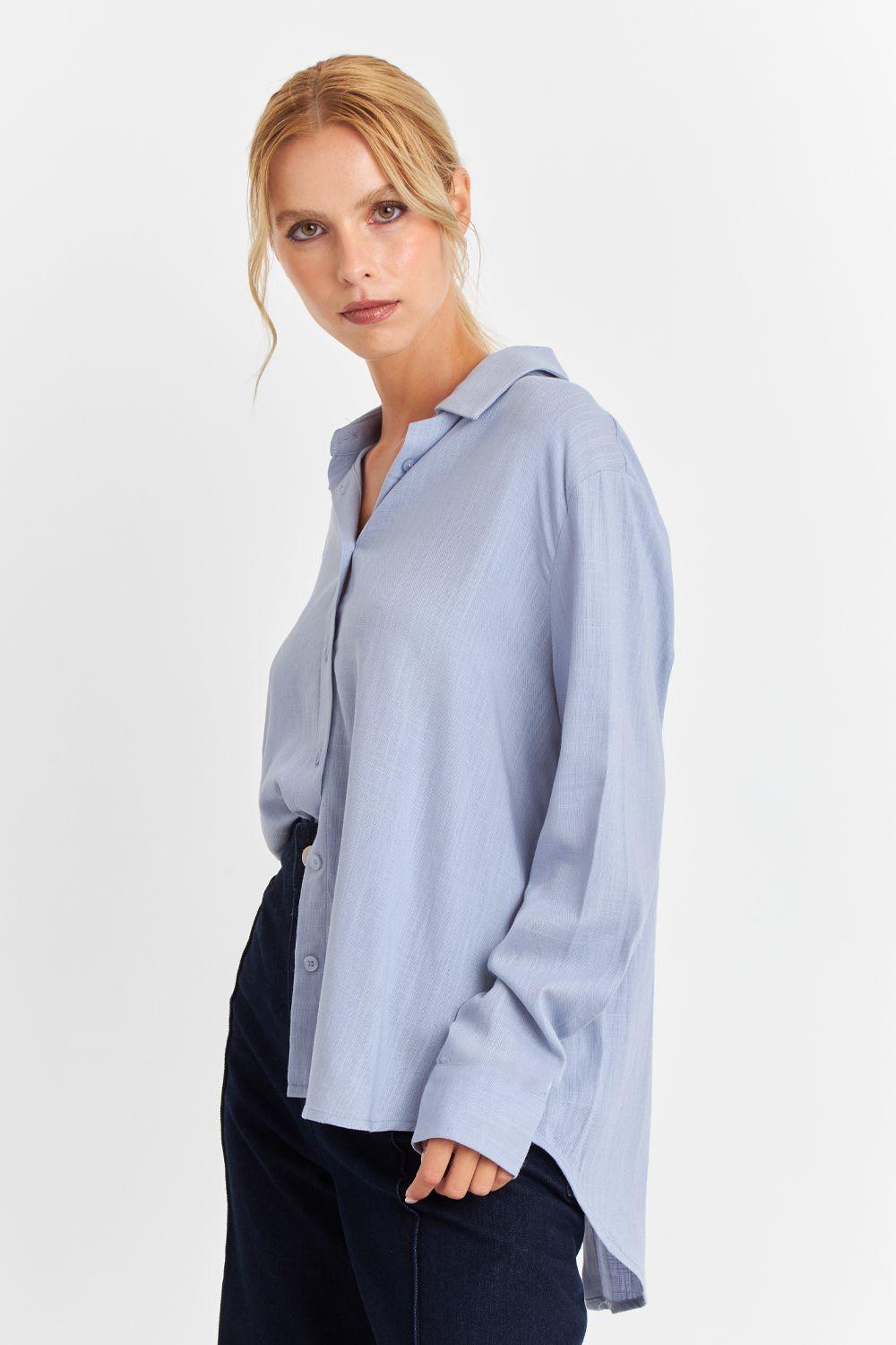 Camisa Botonera Espalda Celeste Nicopoly-2