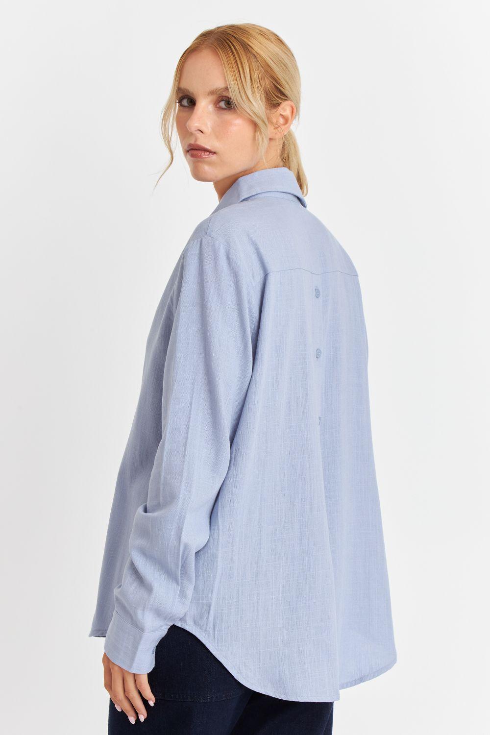 Camisa Botonera Espalda Celeste Nicopoly-3