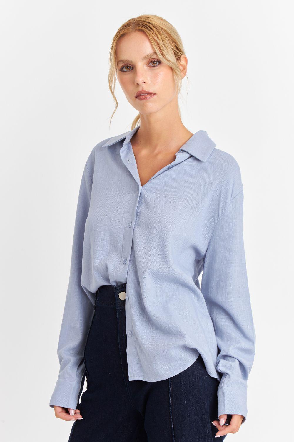 Camisa Botonera Espalda Celeste Nicopoly-4