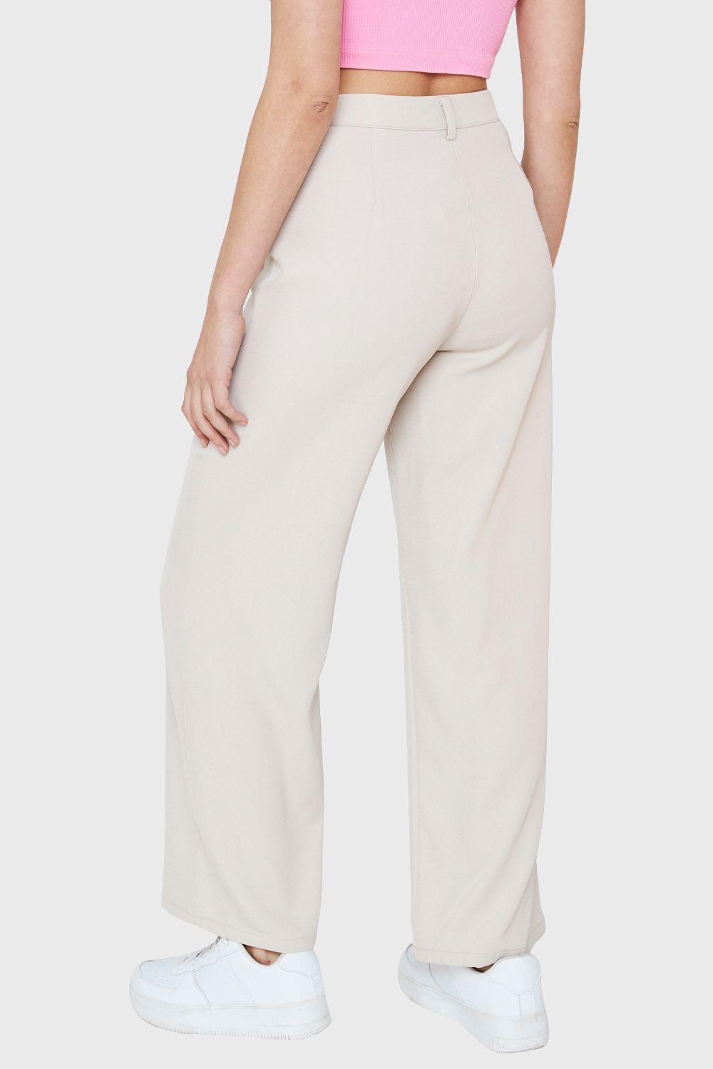 Pantalón Recto Beige Nicopoly-3