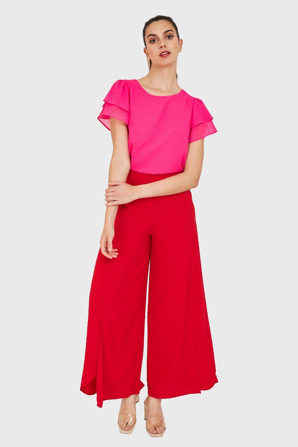 Blusa Básica Vuelos Fucsia Nicopoly-1