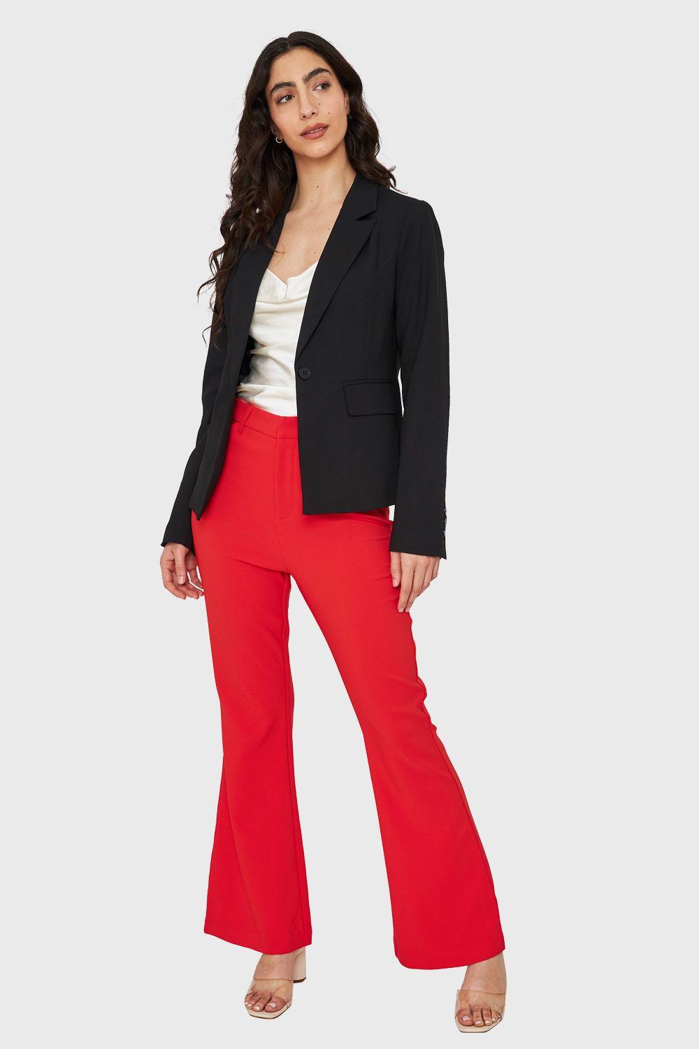 Blazer Bolsillos Solapas Negro Nicopoly-1