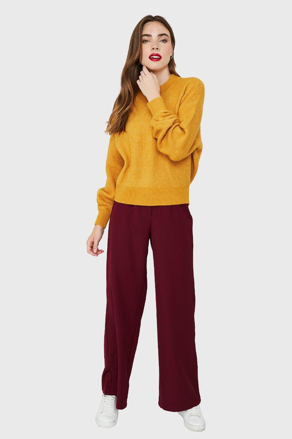 Sweater Básico Soft Mostaza Nicopoly-1