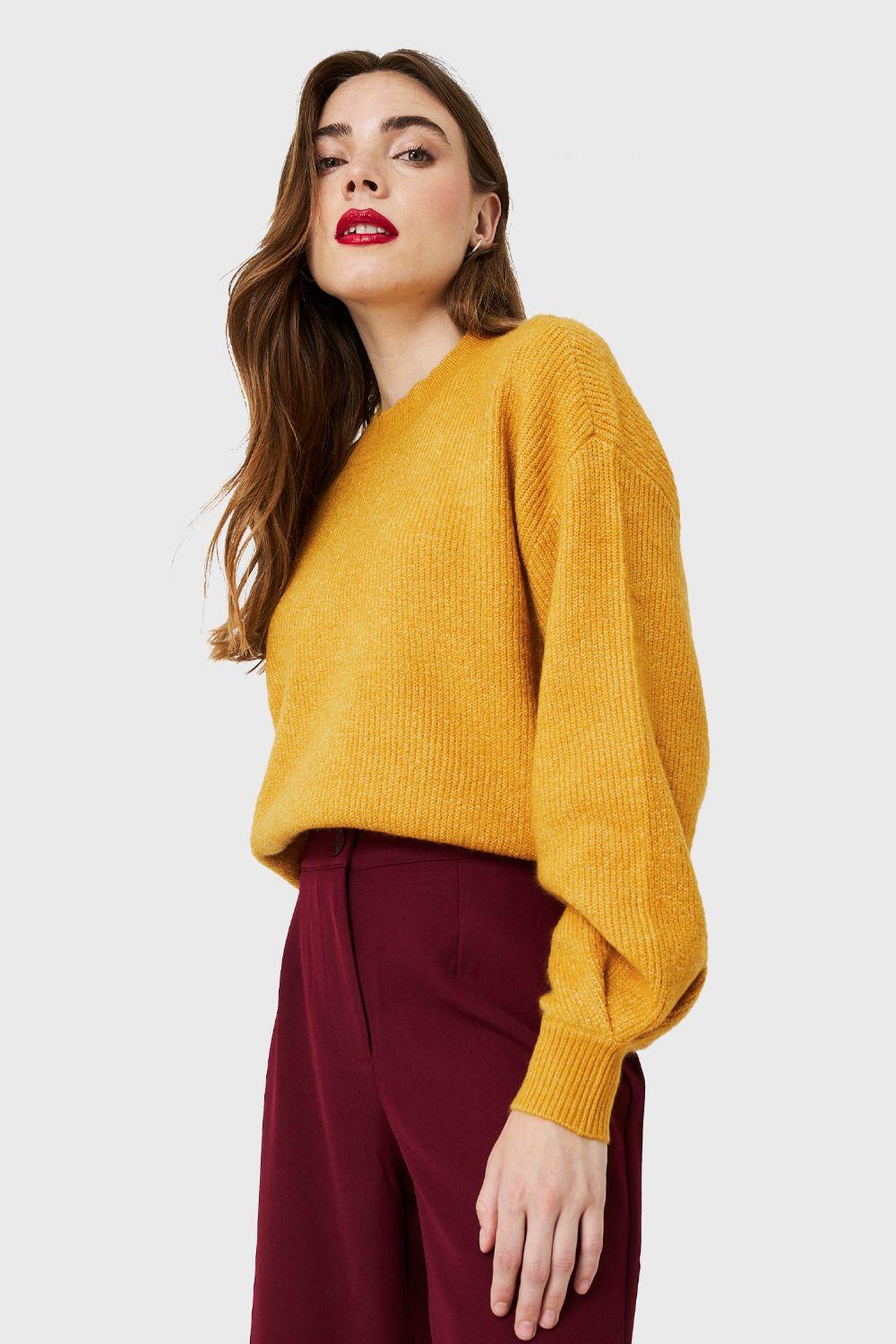 Sweater Básico Soft Mostaza Nicopoly-2