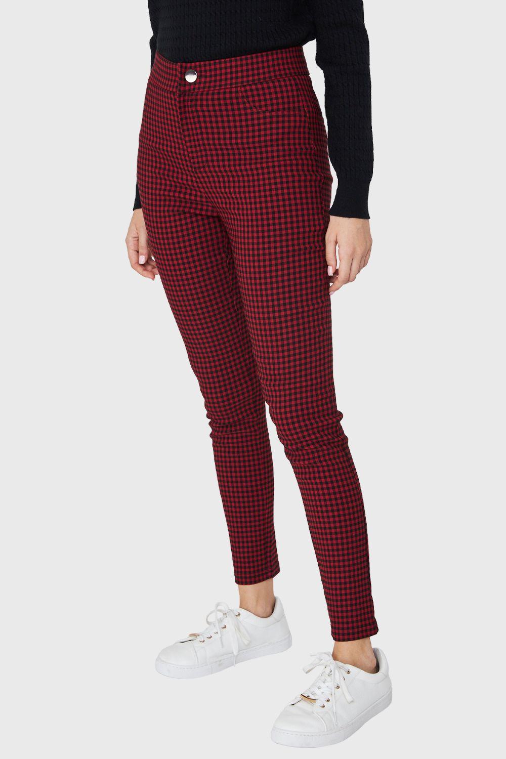 Calza Vichy Con Cierre Burdeos/Negro Nicopoly-2