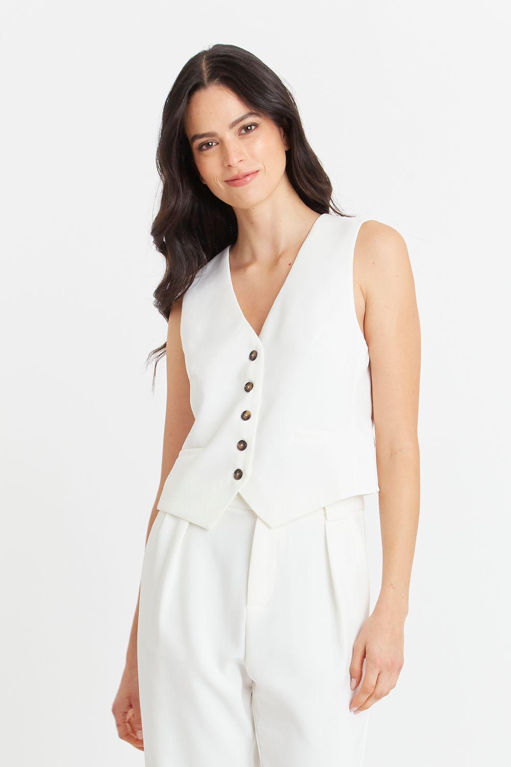 Gilet Básico Blanco Nicopoly-0