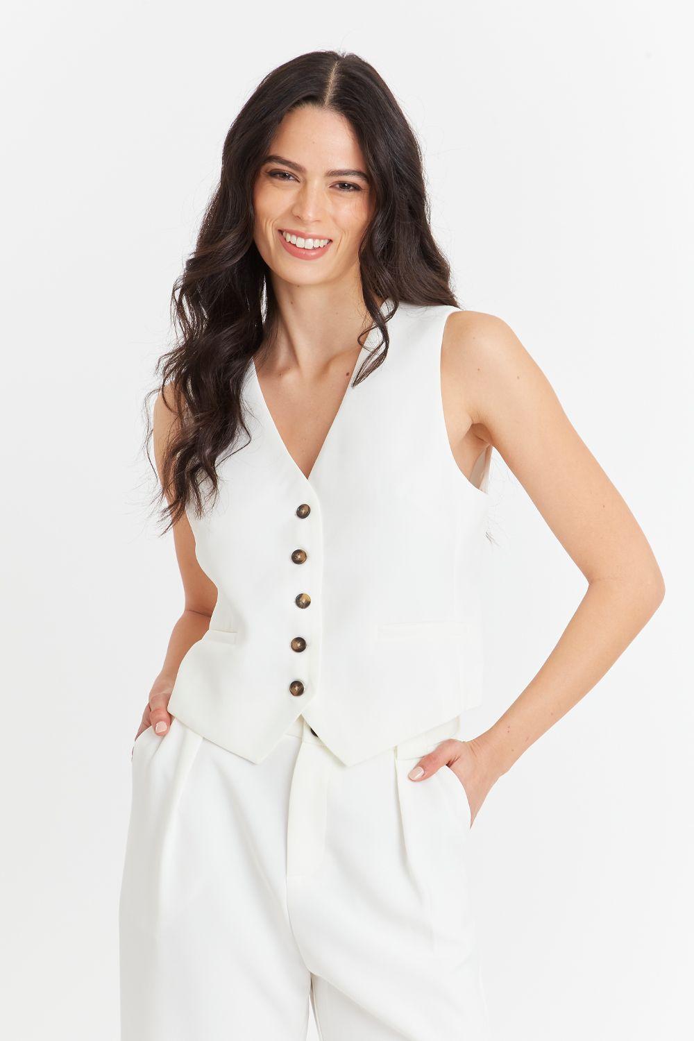 Gilet Básico Blanco Nicopoly-4