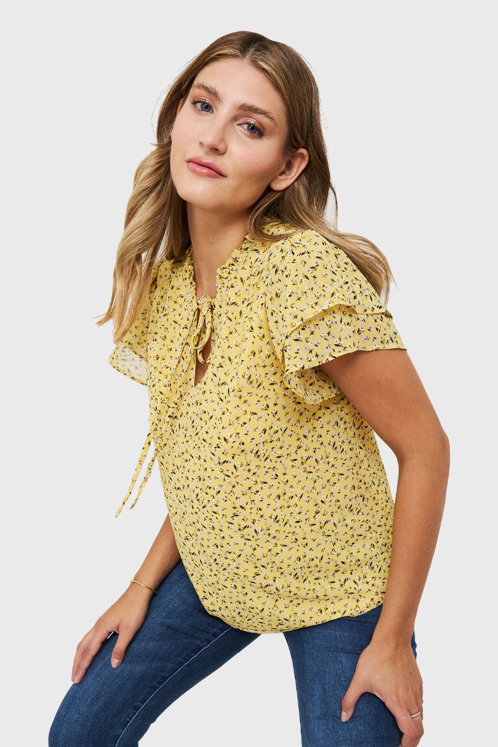 Blusa Ditsy Floral Amarillo Nicopoly-0