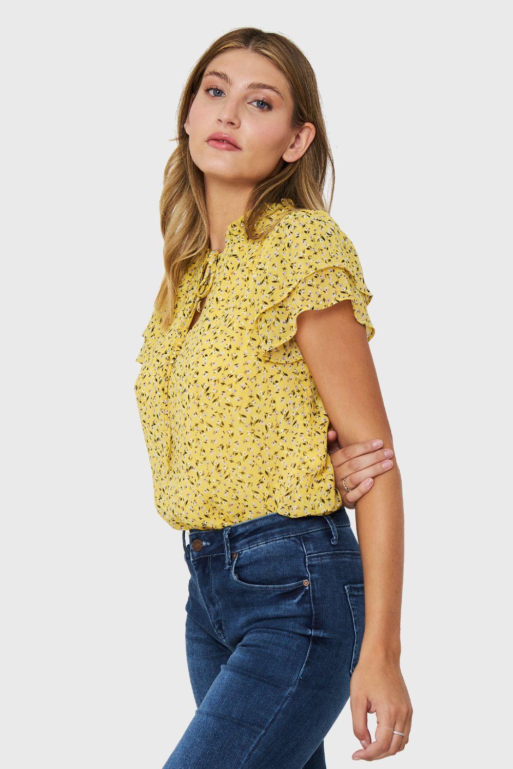 Blusa Ditsy Floral Amarillo Nicopoly-2