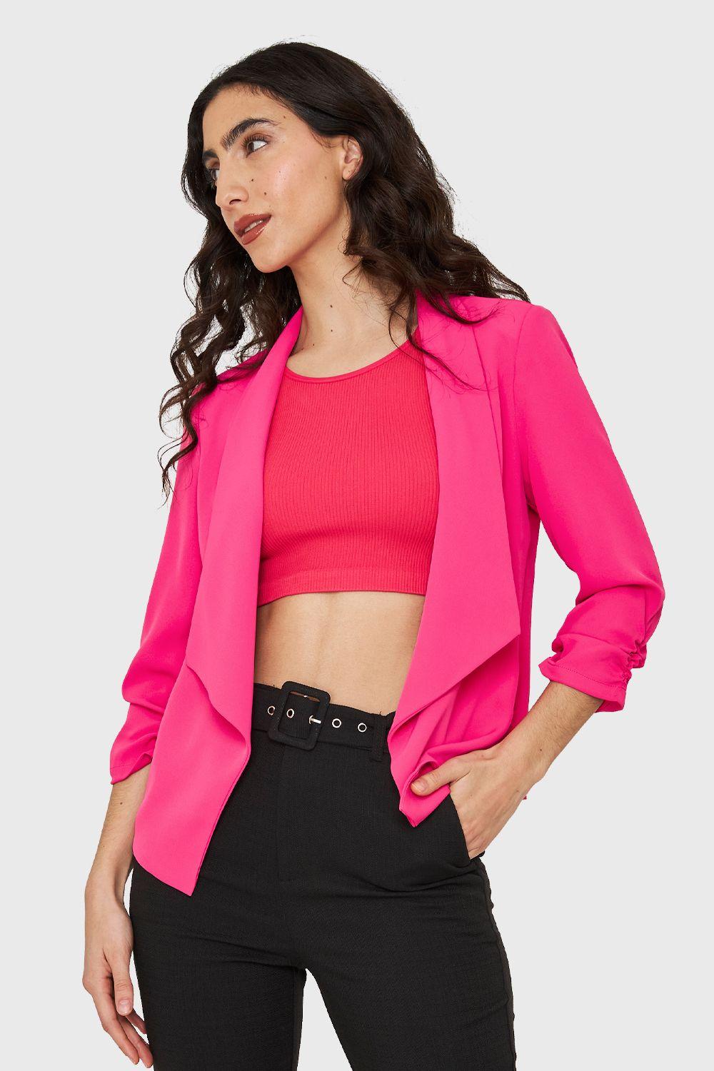 Blazer Solapa Manga 3/4 Fucsia Nicopoly-0
