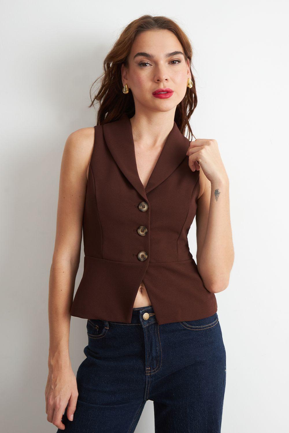 Gilet Sastre Entallado Café Nicopoly-0