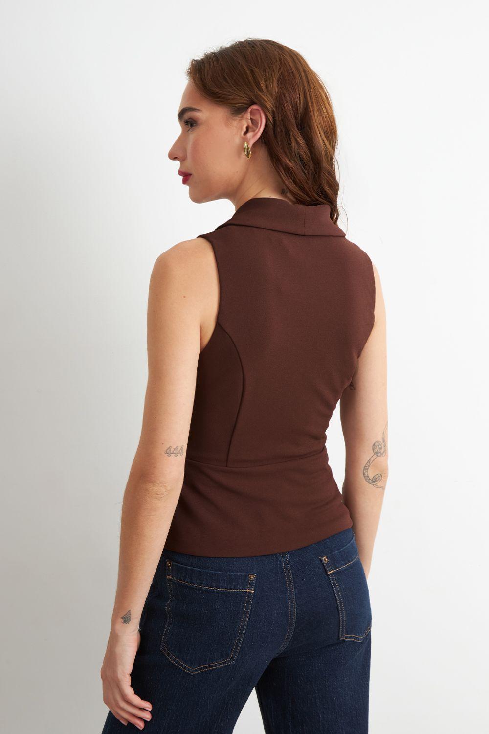 Gilet Sastre Entallado Café Nicopoly-3