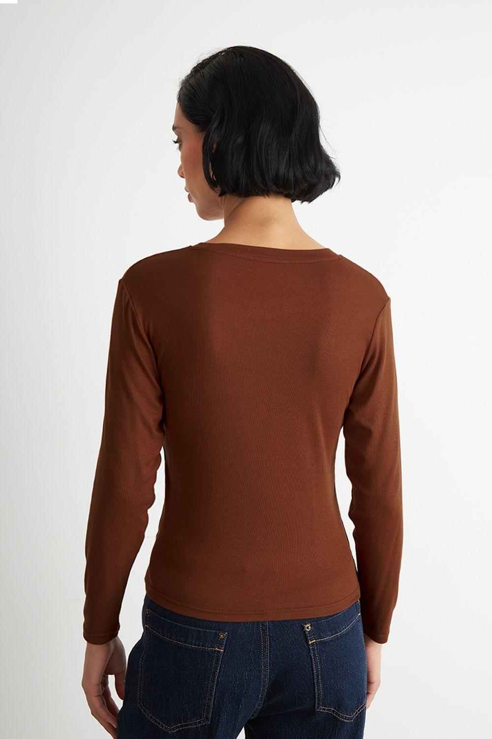 Polera Manga Larga Cuello Redondo Óxido Nicopoly-3