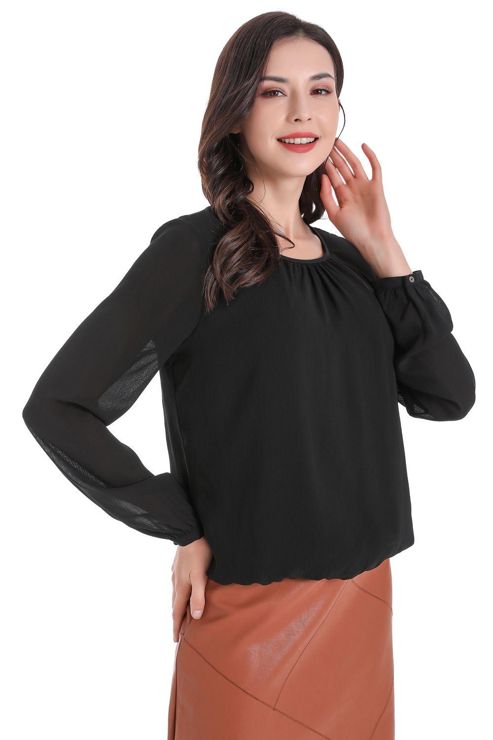 Blusa Base Elasticada Negro Nicopoly-0