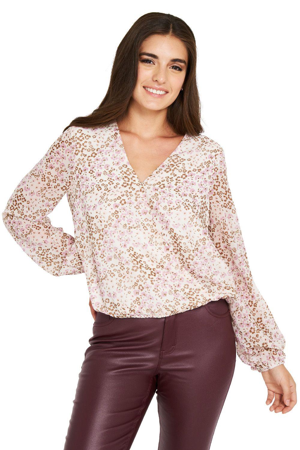 Blusa Print Floral Blanco Nicopoly-0