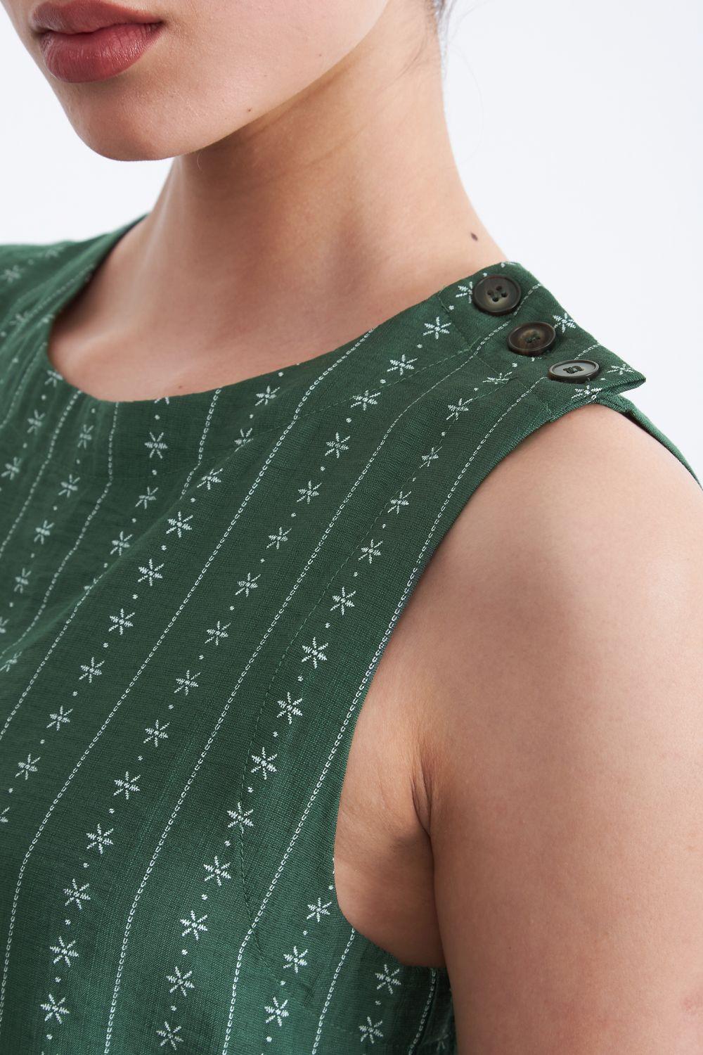 Top / Blusa Patrón Floral Verde Nicopoly-6