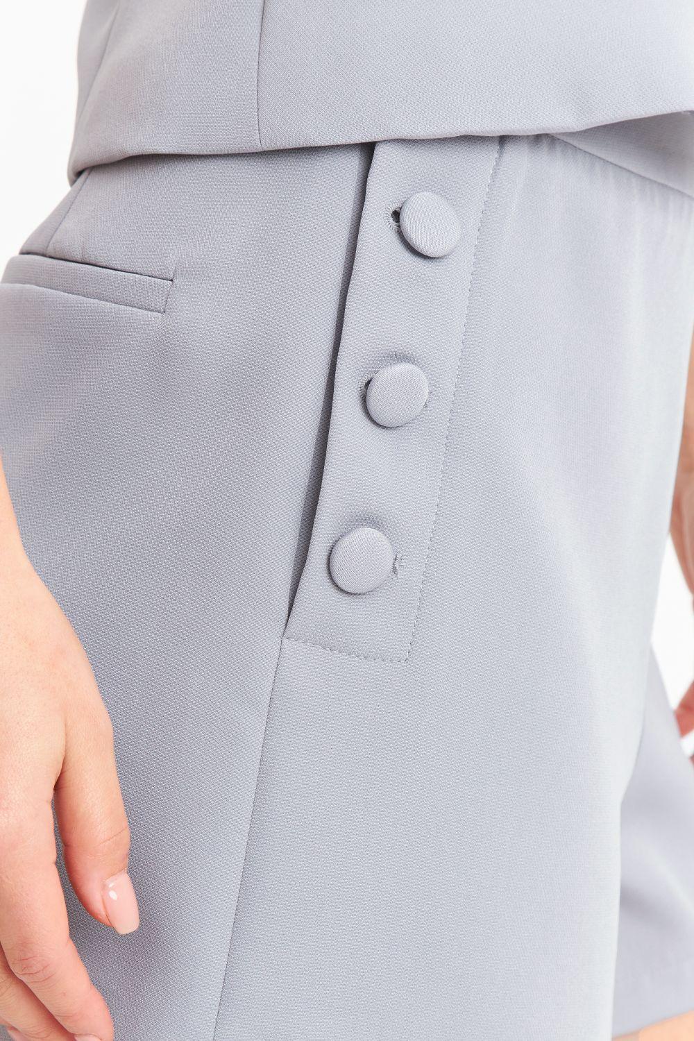 Short con Botones Delanteros Gris Nicopoly-5