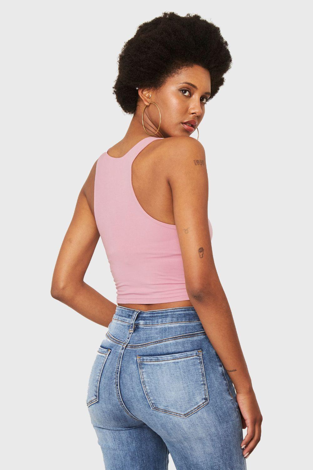 Crop Top Modal Rosado Nicopoly-3