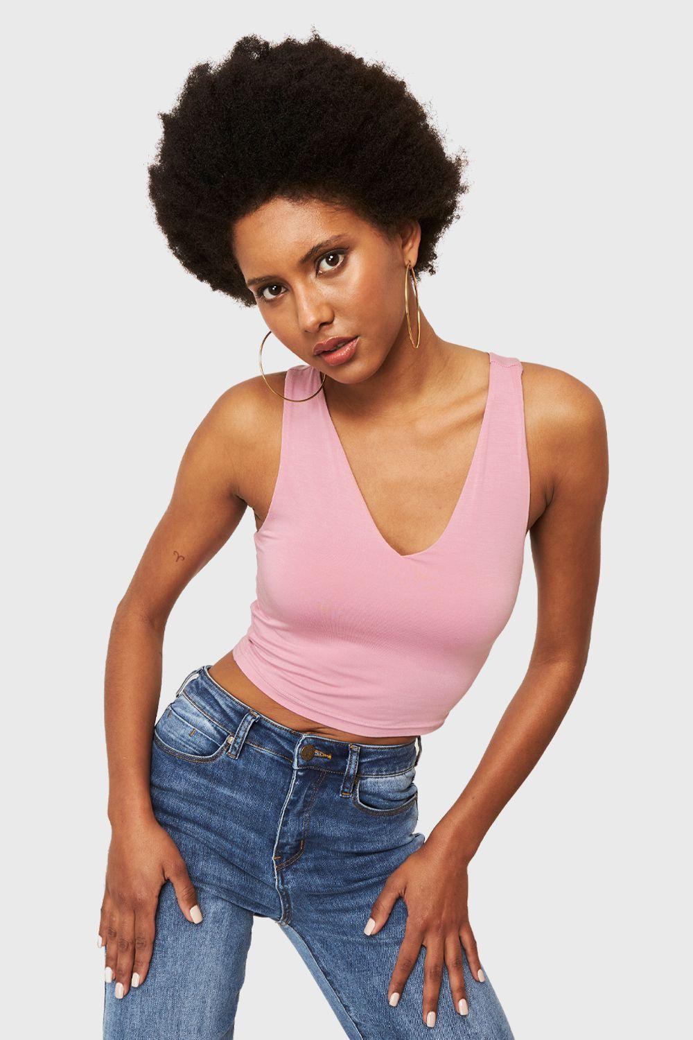 Crop Top Modal Rosado Nicopoly-4