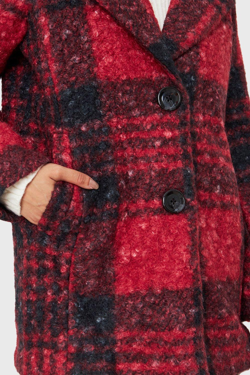 Chaqueta Tartán Botones Rojo Nicopoly-5