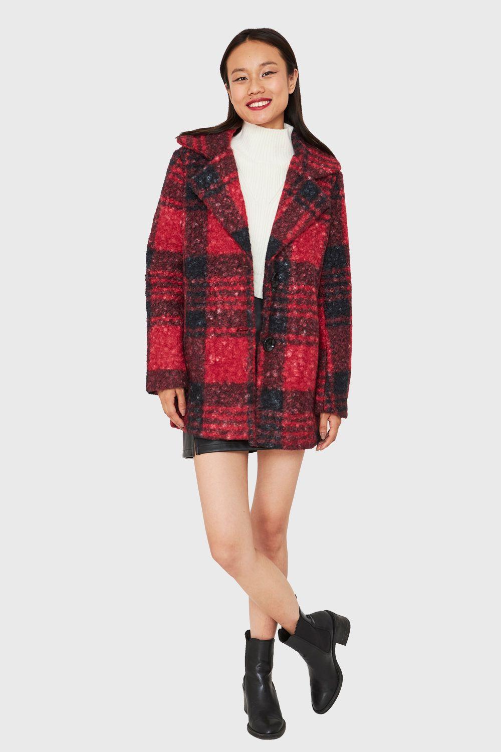 Chaqueta Tartán Botones Rojo Nicopoly-1