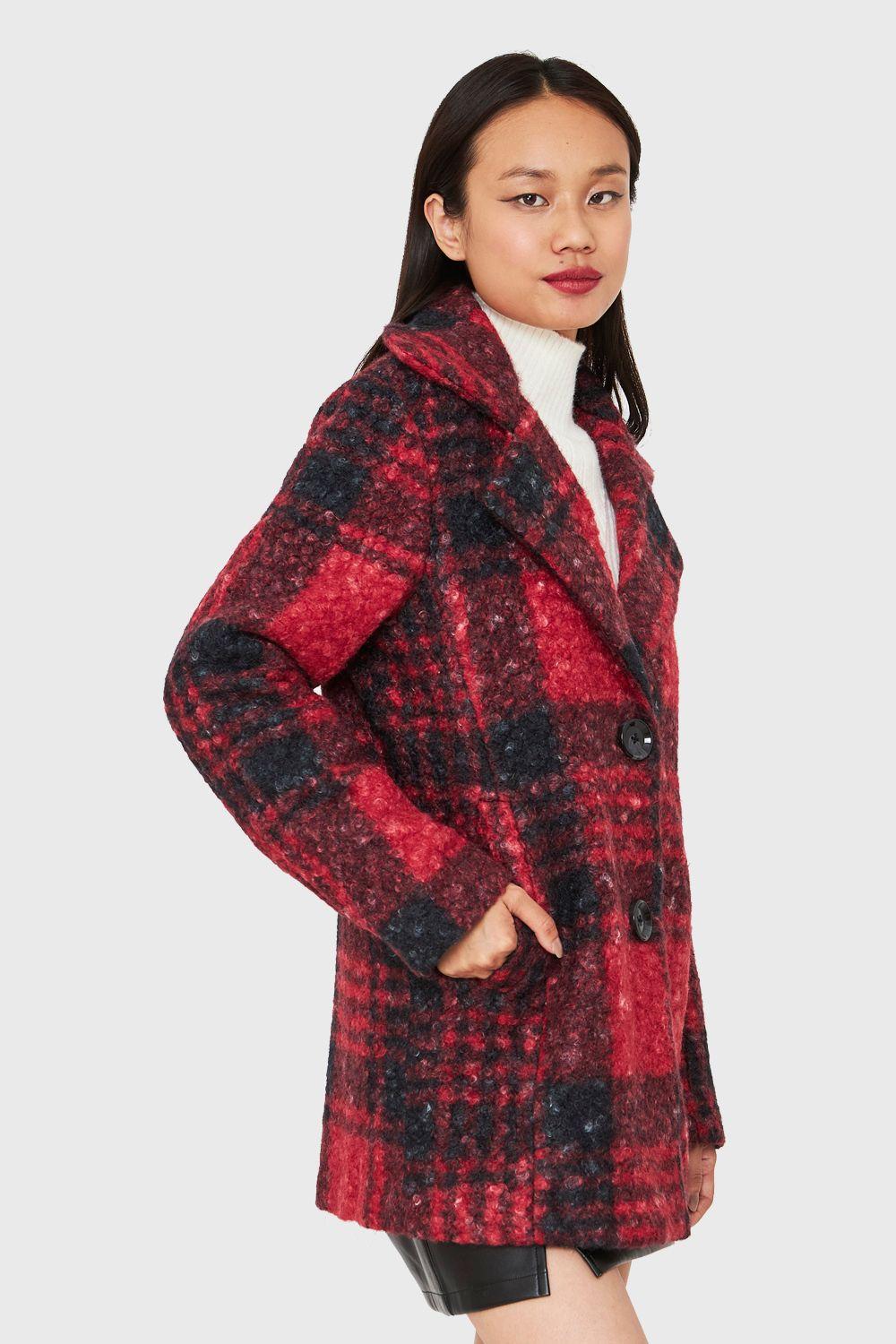 Chaqueta Tartán Botones Rojo Nicopoly-2