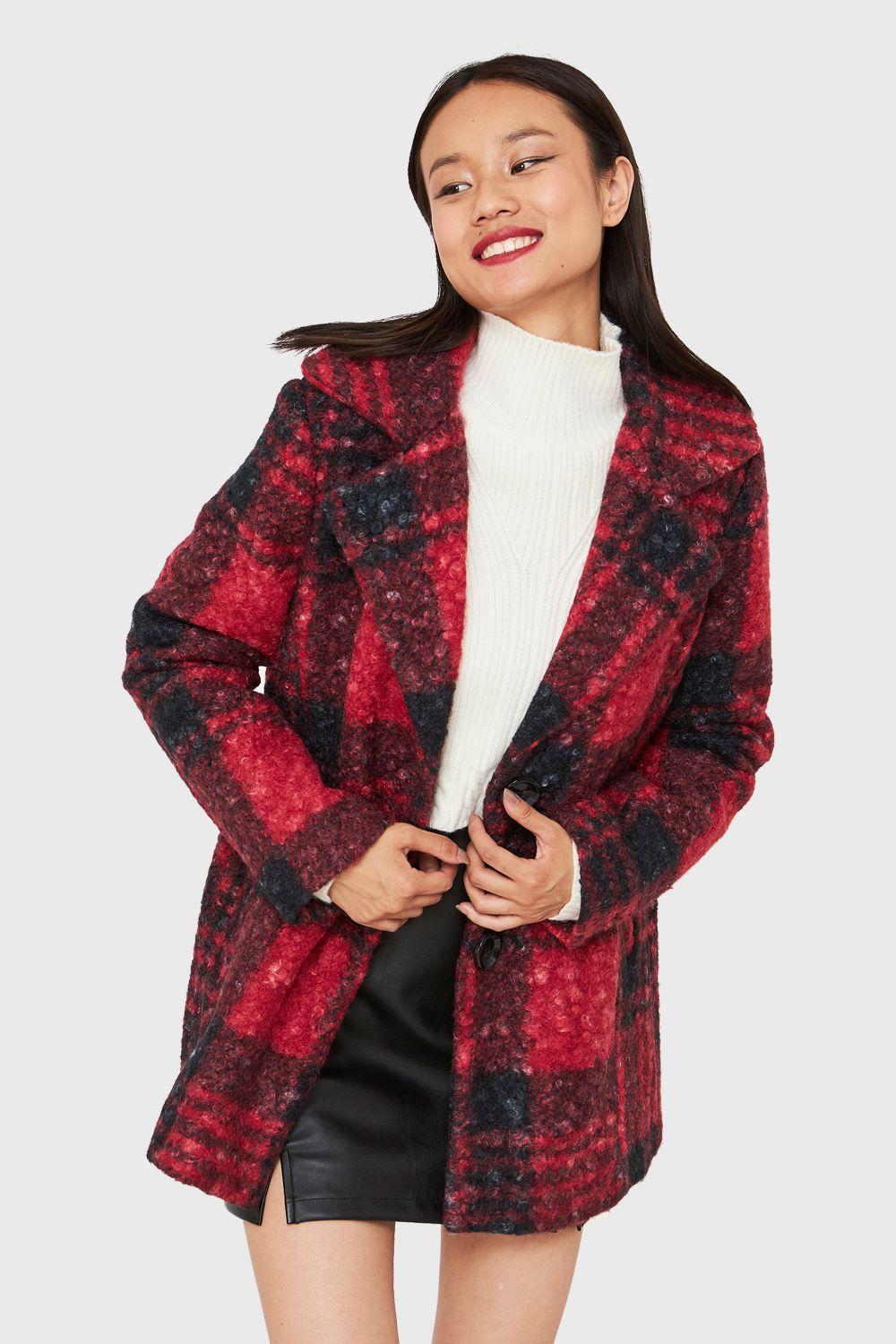 Chaqueta Tartán Botones Rojo Nicopoly-0