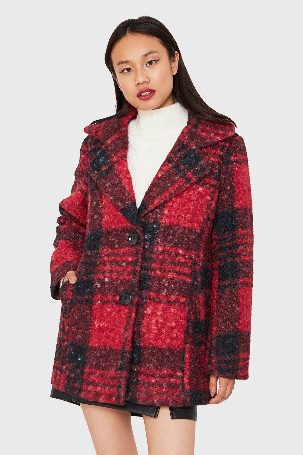 Chaqueta Tartán Botones Rojo Nicopoly-4