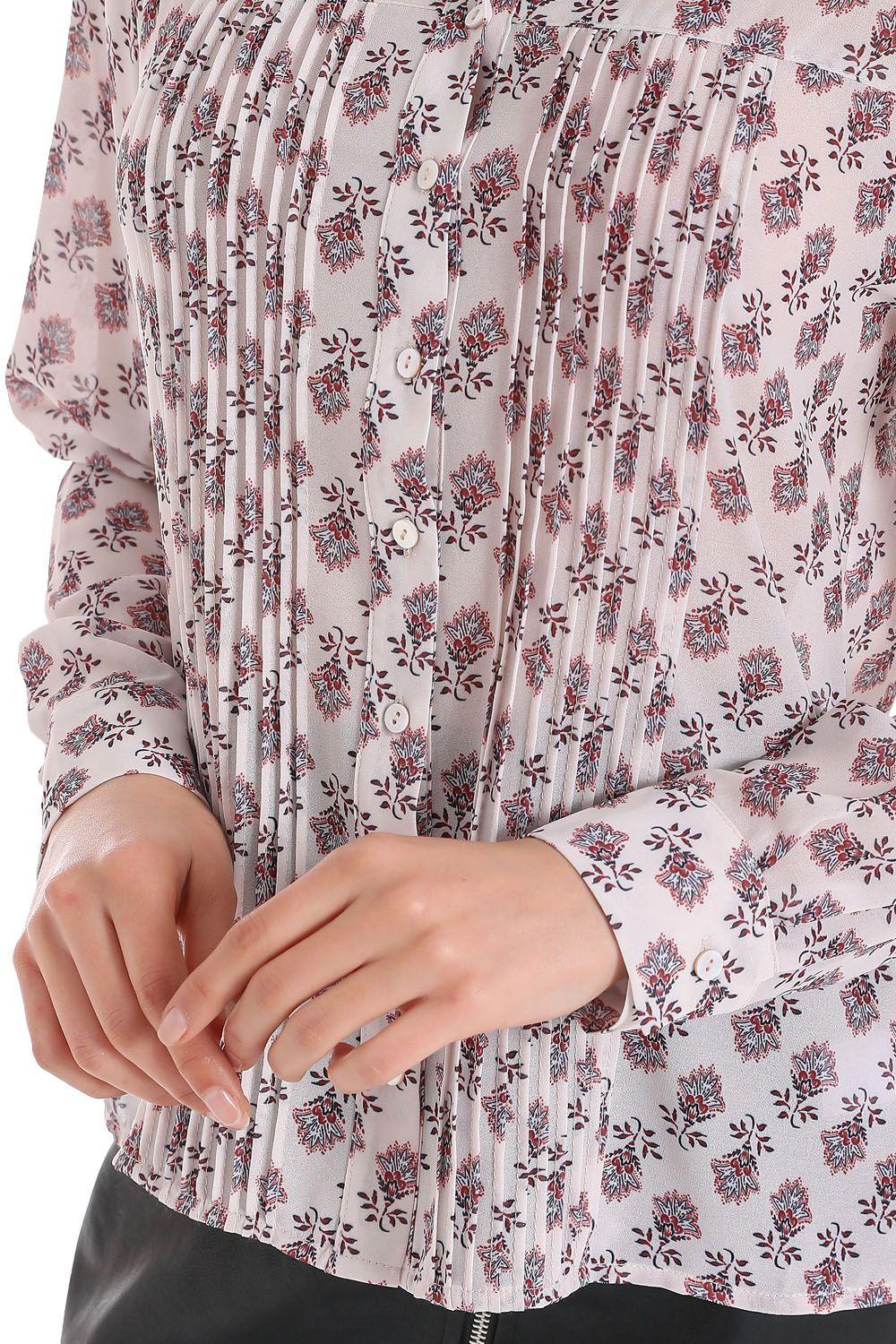 Blusa Print Vintage Arabesco Crema Nicopoly-3