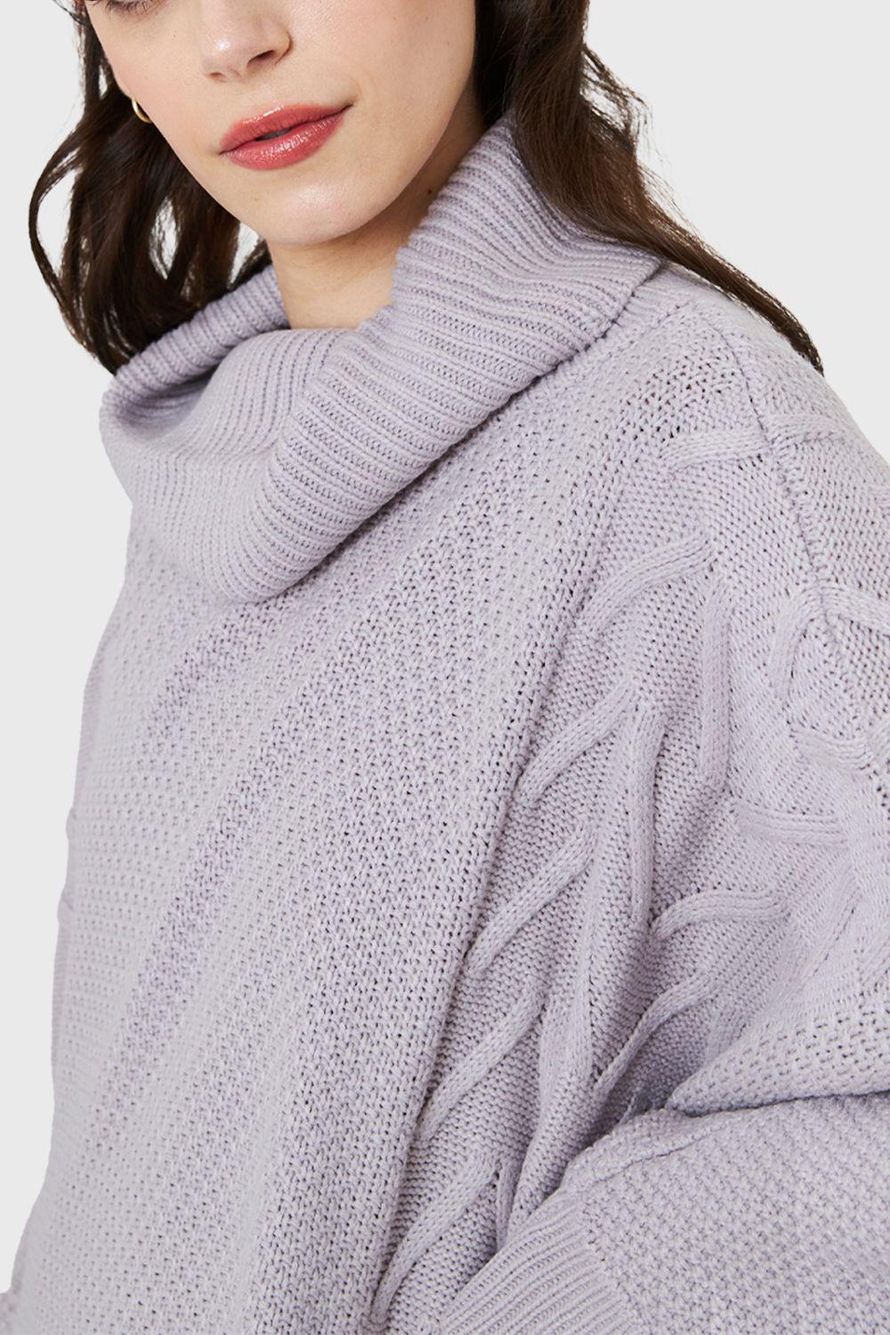 Poncho Cuello Beatle Gris Nicopoly-5