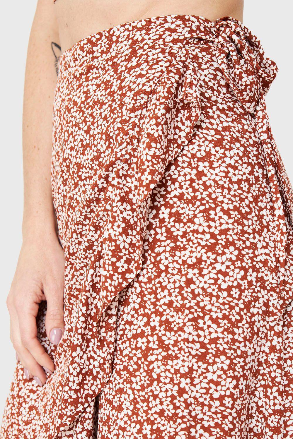 Falda Floreada Café Nicopoly-5