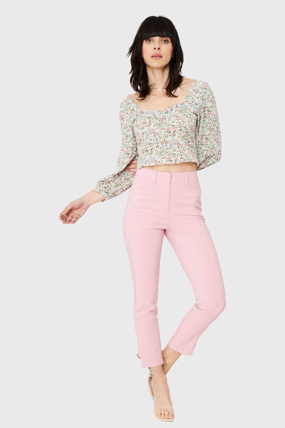 Blusa Crop Floral Blanco Nicopoly-1