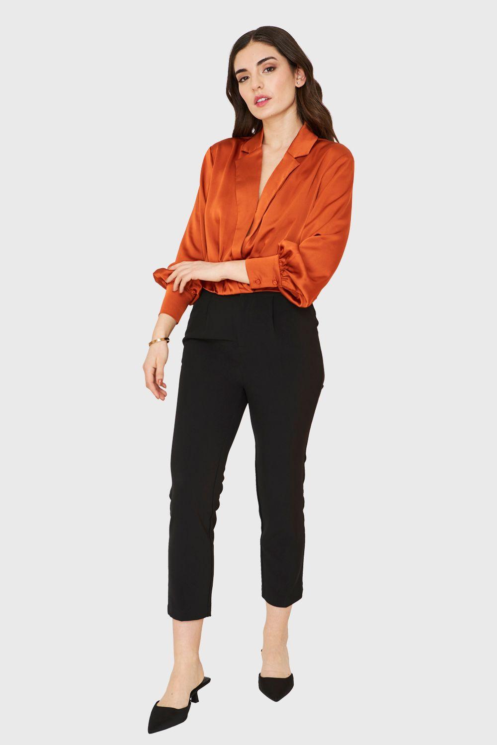 Blusa Crop Cruzada Tipo Satín Óxido Nicopoly-1