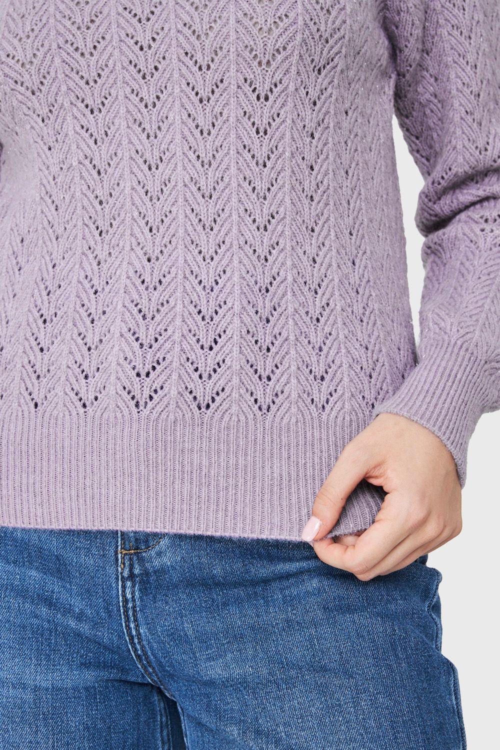 Sweater Punto Fantasía Lurex Lila Nicopoly-5