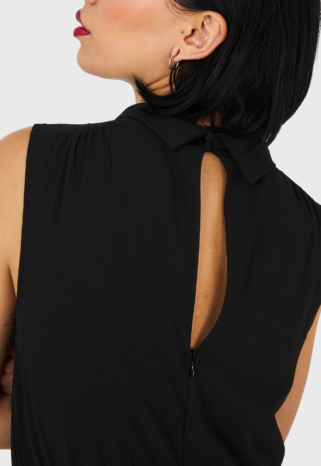 Vestido Cuello Alto Negro Nicopoly-5